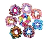 VALICLUD 24pcs Metallic Rainbow Ponytail Holders Chic Two Color Hair Ties for Women Soft Hair Ropes Vibrant Colors Blue Brown Yellow Green Rose Red More