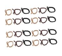 VALICLUD 24pcs No Damage Elastic Bowknot Scrunchies for Women Thick Durable Braid Hair Ties Ponytail Holders Minimalist Style Black Khaki for Daily Sports Fitness