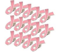 VALICLUD 24pcs Pink Ribbon Breast Cancer Pins Zinc Alloy Brooches for Women Charity Awareness Lapel Badge Bulk for Clothes Hats Bags Public Events