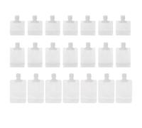 VALICLUD 24pcs Portable Plastic Travel Cosmetic Lotion Pouch Set with Leak-Proof Stand-up Nozzle Bags White 30ml 50ml 100ml Space-Saving Makeup Storage for Travel Toiletries