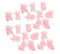VALICLUD 24pcs Resin Pigs Pink Pig Cake Car Ornaments Outdoor Animal Decorations Diy Garden Decor Miniature Piggy Figures
