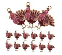 VALICLUD 24pcs Thanksgiving Day Necklace Turkey Earrings for Women Turkey Pendants for Holiday Crafts Charm for Bracelets Thanksgiving Pendant Fall Jewelry Supplies for Earrings