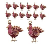 VALICLUD 24pcs Turkey Jewelry Women Turkey Pendants for DIY Crafts Thanksgiving Party Necklace Fall Pendants for Bracelets Fall Jewelry Making Charms Charms for DIY Accessories