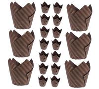VALICLUD 250pcs Greaseproof Tulip Cupcake Cases Disposable Paper Muffin Cups Baking Liners for Weddings Parties Home Baking Oil Resistant Cake Holders with Toughness