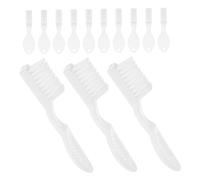 VALICLUD 25pcs Soft Toothbrushes with Short Handle and Gentle Finger Guard Durable Tooth Brush Set for Prison Use Easy to Clean and Maintain White