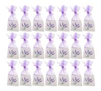 VALICLUD 28Pcs Lavender Sachet Bags Empty Drawstring Pouches 6.29X2.75In Organza Mesh Linen Small Fragrant Bags for Aromatherapy Jewelry Storage Wrapping