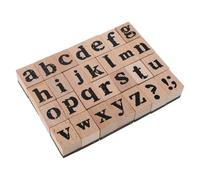 VALICLUD 28pcs Wooden Alphabet Stamp Set for Journaling and Envelope Stamping, Featuring Impressions and Comfortable Grip, Vintage Beige Rubber and Wood Material for Scrapbooking and DIY