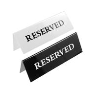 VALICLUD 2pcs Acrylic Reserved Table Signs Double Sided Black and White Reservation Seat Signs for Restaurant Hotel Cafe No Smoking Reminder