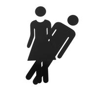 VALICLUD 2pcs Acrylic Restroom Sign Black Self-adhesive Toilet Identification Markers for Washroom Door Hotel Restaurant Bathroom Decoration