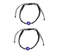 VALICLUD 2Pcs Adjustable Evil Eye Bracelet Braided for Men Women Couples Stylish Woven Wristbands for Daily Wear Parties Anniversaries and Dates