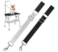 VALICLUD 2pcs Adjustable Pet Grooming Extension Straps for Dogs, Black and Grey Grooming Table Bands, Dog Bathing and Haircut Arm Accessories