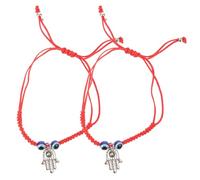 VALICLUD 2Pcs Adjustable Protective Eye Rope Bracelet for Men and Women Lightweight Woven Wrist Jewelry with Blue Eye Beads Fashionable Good Luck Accessory for Daily Wear and Special