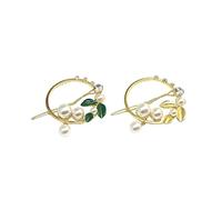 VALICLUD 2Pcs Alloy Hair Clips with Delicate Pearl Design Stylish Hollow out Hairpins for Elegant Ponytail Decorations Vintage Round Hair Accessories for Women