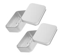 VALICLUD 2pcs Aluminum Soap Dish with Lid, Portable Travel Soap Holder Box 150ml Draining Organizer for Bathroom, Dorm, Gym, Camping, and Home Use