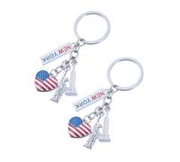 VALICLUD 2pcs American Flag Keychain Statue of Souvenir Portable Keyring for Independence Day Travel Lightweight Keychains for Men and Women