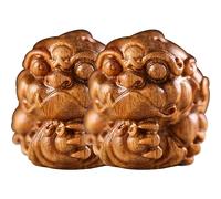 VALICLUD 2Pcs Ancient Animal Wooden Keychain Pendant DIY Sandalwood Decor Chic Keyring for Crafting Unique Accessories