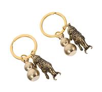 VALICLUD 2pcs Animal Keychain Set Cow Pendant Keyring Brass Zodiac Cow Decorative Keychain for DIY Pendant Present Set Ox Pendant for Car Keyring