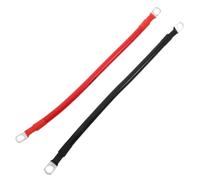 VALICLUD 2pcs Awg Battery Connection Cables with Terminals for 12v 24v | Copper and PVC Build, Red Black Pair, Ring Ends with Boots, for Battery Boxes and Road Setups
