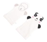 VALICLUD 2pcs Baby Cartoon Bath Gloves Large Exfoliating Shower Mitts for Skin Scrubbing Body Cleaning with Panda and Sheep Designs Suitable for Infant Bathing