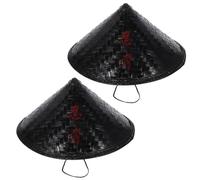 VALICLUD 2pcs Bamboo Hat Chinese Festival Ninja Hat Ancient Chinese Style Fashionable Party Wear