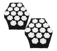 VALICLUD 2pcs Black Acupressure Massage Gloves with Spiky Trigger Points Small Flower Pattern Massage Mitts for Manual Back and Hand Muscle Relaxation for Deep Tissue Therapy