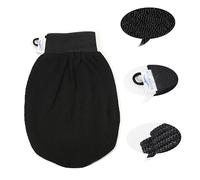 VALICLUD 2pcs Black Exfoliating Shower Gloves Bath Scrubbing Mitts Body Scrubber Gloves with Rough Square and Smooth round Corners for Bathing and Dead Skin Removal