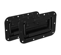 VALICLUD 2pcs Black Spring Loaded Recessed Pull Handles Heavy Duty Pulls for Toolboxes Cabinets Flight Cases Easy DIY Installation Secure and Stylish Hardware Accessories