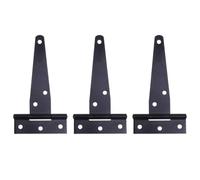VALICLUD 2pcs Black T Shape Door Hinges 3 Inches Rustproof Iron Heavy Duty Flexible Hinges with 6 Positioned Screw Holes for Wooden Doors and Gates