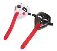 VALICLUD 2pcs Black White Chinese Ghost Cosplay Mask with Long Tongue
