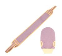VALICLUD 2pcs Body and Back Scrubber Set with Exfoliating Bath Gloves and Back Strap, Purple Coffee Color, Household Shower Bath Supply for Gentle Skin Cleansing and Dead Skin Removal