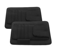 VALICLUD 2pcs Car Sun Visor Organizer in Black Fake Card Sleeve Pocket with UV Protection Storage Pouch for Sunglasses Driving License Tickets and Cards Easy Installation for Various Car