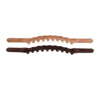 VALICLUD 2Pcs Carbonized Wooden Massage Roller with Double Row 20 Beads - Manual Gua Sha Body Massage Stick for Spa and Home Muscle Relief and Soft Tissue Therapy