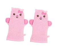 VALICLUD 2pcs Cartoon Animals Bathing Gloves Adorable Wash Cloths for Boy Girl Exfoliating Gloves Boys and Girls Bath Supplies