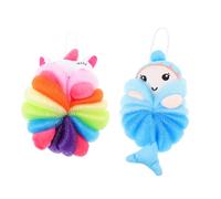 VALICLUD 2pcs Cartoon Bath Balls Soft Exfoliating Shower Loofahs for Boys and Girls Body Shower Scrubbers Bubble Makers Bathing Supplies