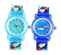 VALICLUD 2pcs Cartoon Boy Girl Watches for Boys and Girls Teaching Watches and Light Blue Easy to Read Arabic Numerals for Learning Management