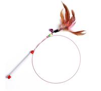 VALICLUD 2pcs Cat Feather Stick with Bell Interactive Training Wand for Cats Made of Plastic and Wire Fish Shape Gift for Friends