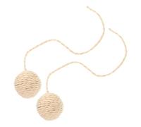 VALICLUD 2pcs Cat Scratching Post Teaser Jute Rope Replacement Balls with Tail Stylish Appearance Easy Installation Multifunctional Design Beige for Indoor Cats