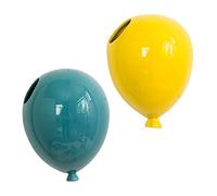VALICLUD 2Pcs Ceramic Balloon Wall Decor Creative Blue Yellow Backdrop Ornament for Parties Nurseries and Home Decoration Elegant Design with Craftsmanship