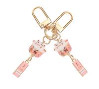 VALICLUD 2pcs Ceramic Cat Keychain Pendants Cute Phone Hanging Decor for Cat Stylish Mobile Accessories for