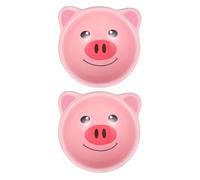 VALICLUD 2pcs Ceramic Hamster Bowl Set Cartoon Pet Food Bowls for Hamster and Pet Prevents Food Spill and Holds for Mealtime Use Pink Colour