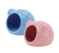 VALICLUD 2pcs Ceramic Hamster Nest Cooling Pet Bed for Small Animals Chinchilla and Hamster Comfortable with Unique Simple Structure for Summer Cooling and Random Color