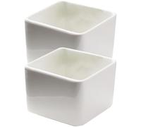 VALICLUD 2pcs Ceramic Square Small Bowls 180ml Sauce Dipping Bowls for Soy Sauce Vinegar Appetizer Dishes Household Restaurant Use