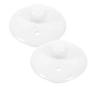 VALICLUD 2pcs Ceramic Teapot Lids Round Shape with White Colour, Preserving Aroma and Flavor, Sturdy and Not Easy to Scratch, Replacement for Tea Pot Accessories