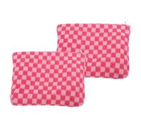 VALICLUD 2pcs Checkered Makeup Bag Travel Zippered Pouches for Women Feminine Period Pouch Cosmetic Storage Bag for Travel and Daily Use