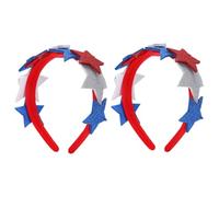 VALICLUD 2pcs Chic Pentagram Hair Lightweight Headdress for Parties Fun Independence Day Accessories Eye-catching Star Ages