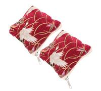 VALICLUD 2pcs Chinese Silk Brocade Coin Purse Zippered Mini Change Pouch Vintage Floral Canvas Small Wallet for Women Travel and Daily Use