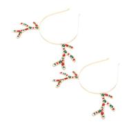 VALICLUD 2pcs Christmas Antler Hair Band with Rhinestone Embellishments Metal and Resin Deer Headband for Women and Adults Comfortable Fit for Holiday Parties Cosplay and Festive Events