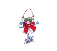 VALICLUD 2pcs Christmas Bell Pendant with Red Bow for Tree Decoration, Plastic Material, Classic Shape, Fine Handcraft, Suitable for Home and Restaurant Holiday Use