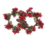 VALICLUD 2pcs Christmas Berry Wreath Garland Artificial Pine Garland with Red Berries Xmas Wall Pendant Decor for Home Party and Holiday Celebration and Vibrant Festive Decoration