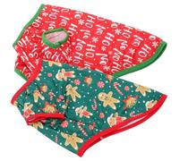 VALICLUD 2pcs Christmas Pet Costume Dog Apparel Snowflake Gingerbread Man Outfits for Medium Dogs Plush Bichon Pomeranian Cat Holiday Clothes